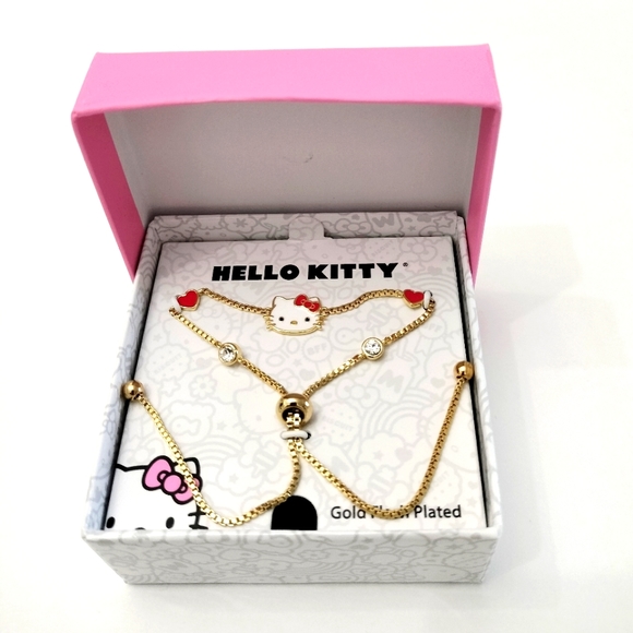 Hello Kitty Bracelet Fine Gold Flash Plated, NEW - Picture 4 of 7